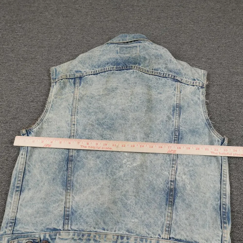 Vintage Levi's Vest Mens Large Light Blue Denim Cutoff Trucker Biker USA 80s